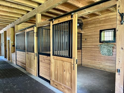 Dutch Ranch Heavy Duty Steel Wall Slow Feeder Hay Rack Steel Hay Rack for Horses, Goats & Livestock | Easy Hay Storage | Black 24'' Long Horse Slow Hay Feeder | Made in USA