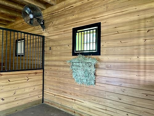 Dutch Ranch Heavy Duty Steel Wall Slow Feeder Hay Rack Steel Hay Rack for Horses, Goats & Livestock | Easy Hay Storage | Black 24'' Long Horse Slow Hay Feeder | Made in USA