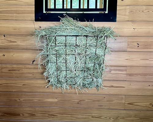 Dutch Ranch Heavy Duty Steel Wall Slow Feeder Hay Rack Steel Hay Rack for Horses, Goats & Livestock | Easy Hay Storage | Black 24'' Long Horse Slow Hay Feeder | Made in USA