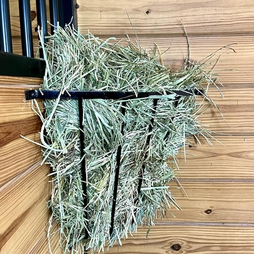 Dutch Ranch Heavy Duty Steel Corner Wall Hay Rack | Hay Rack for Sheep, Goats & Livestock | Hay Feeder Corner Wall Mount | Black Corner Hay Rack for Blanket Storage | 24'' Long | Made in USA