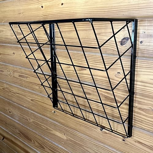 Dutch Ranch Heavy Duty Steel Wall Slow Feeder Hay Rack Steel Hay Rack for Horses, Goats & Livestock | Easy Hay Storage | Black 24'' Long Horse Slow Hay Feeder | Made in USA