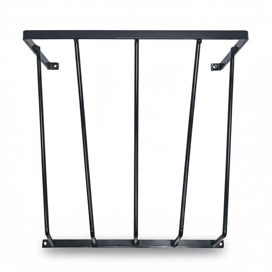 Heavy Duty Steel Wall Hay Rack by Dutch Ranch| Steel Hay Rack for Sheep, Goats & Livestock | Hay Feeder Wall Mount for Easy Hay Storage | Black Hay Rack for Blanket Storage | 18.5" Long | Made in USA