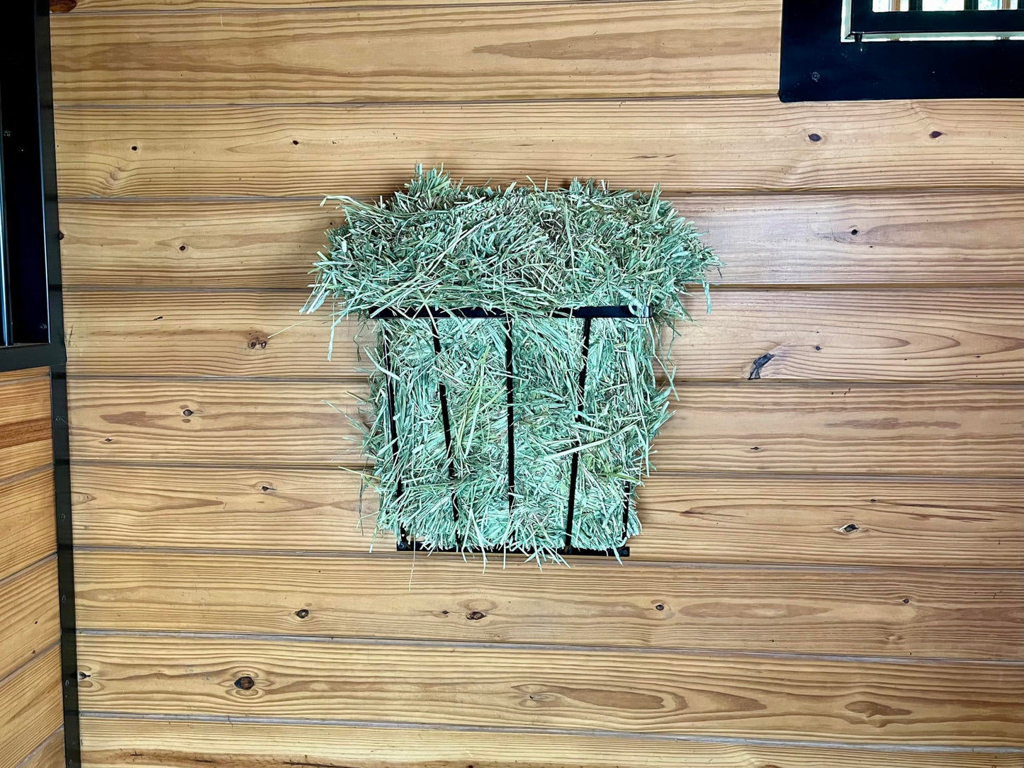 Heavy Duty Steel Wall Hay Rack by Dutch Ranch| Steel Hay Rack for Sheep, Goats & Livestock | Hay Feeder Wall Mount for Easy Hay Storage | Black Hay Rack for Blanket Storage | 18.5" Long | Made in USA